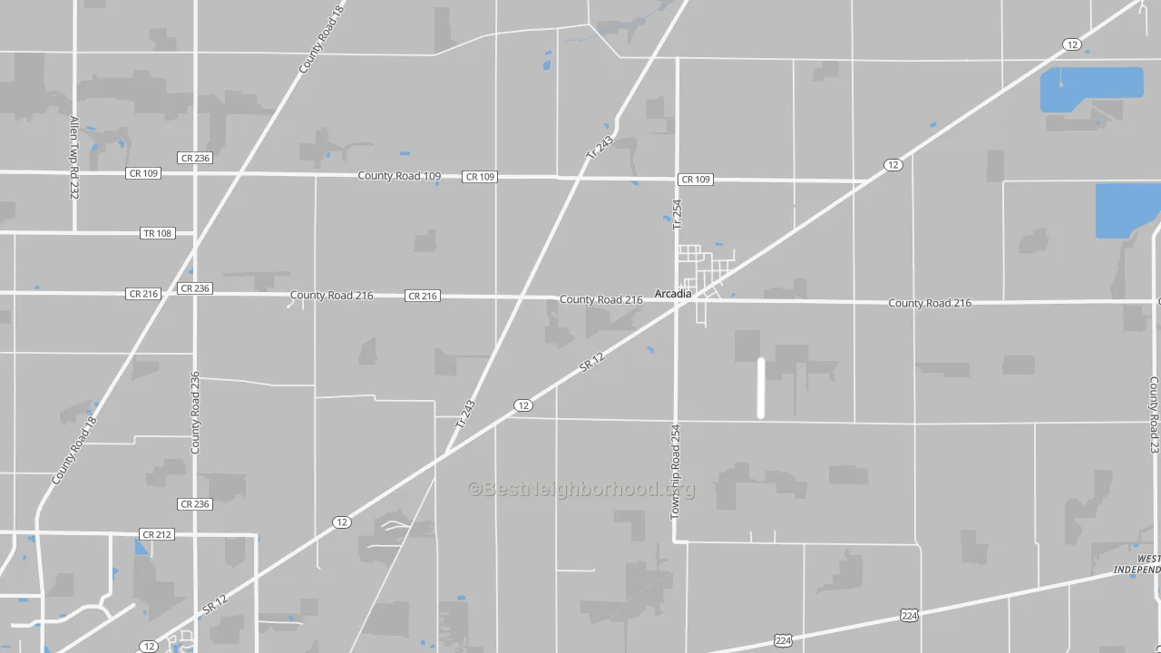 Transit Grade map of Arcadia, OH