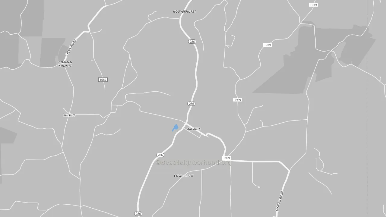 Transit Grade map of Arcadia, PA