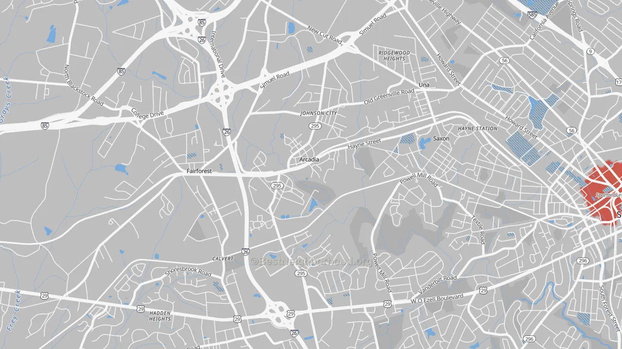 Transit Grade map of Arcadia, SC