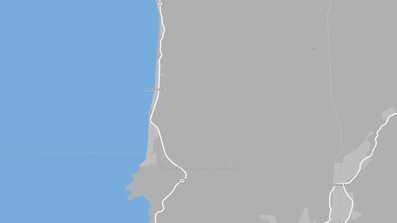Transit Grade map of Arch Cape, OR