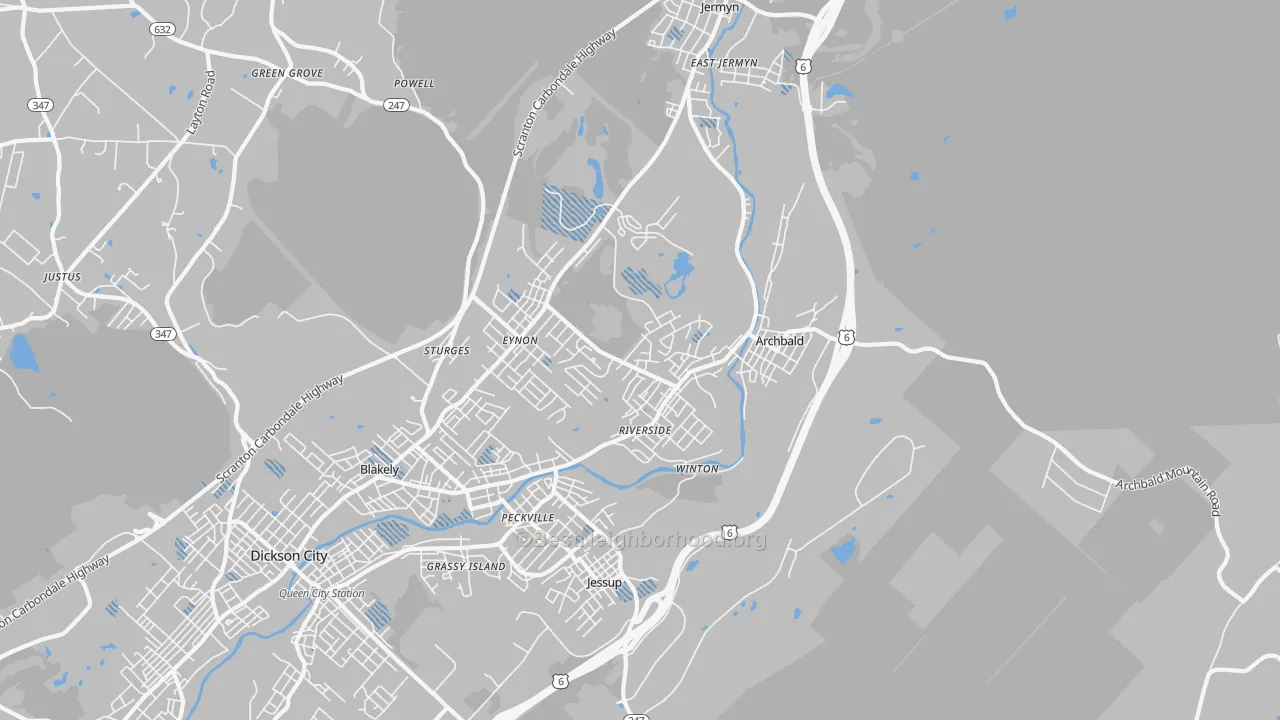 Transit Grade map of Archbald, PA
