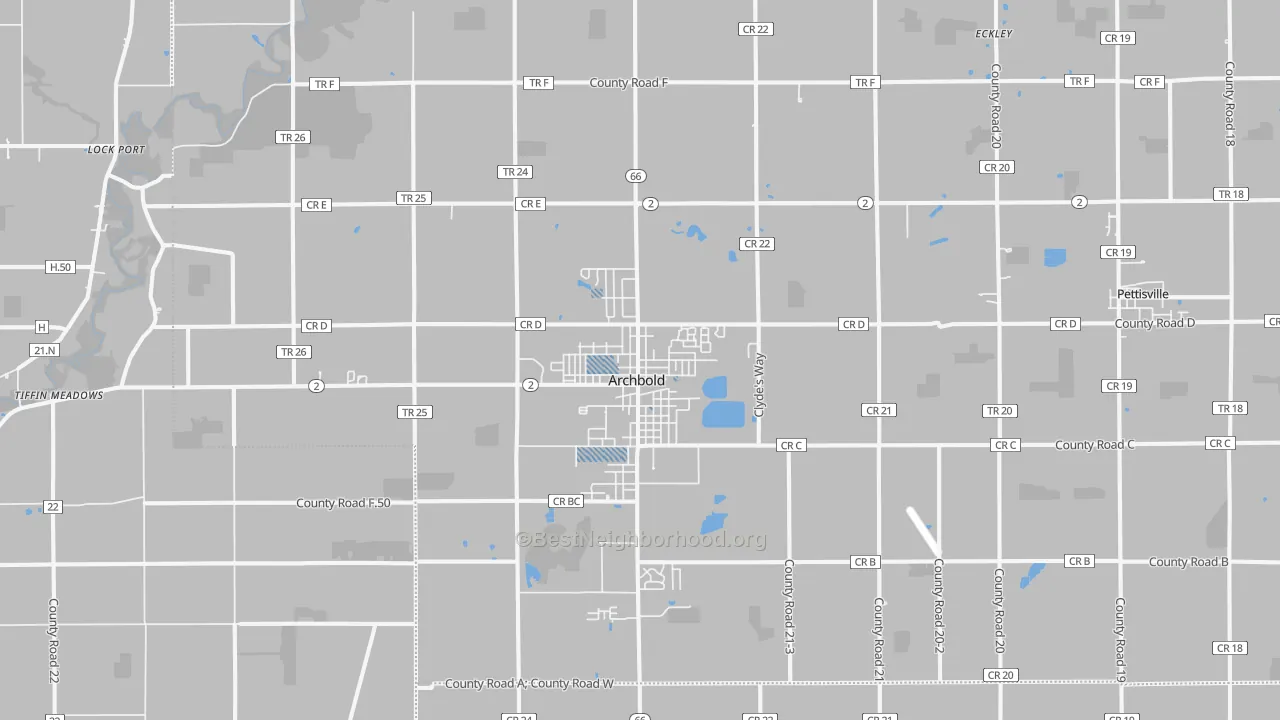 Transit Grade map of Archbold, OH