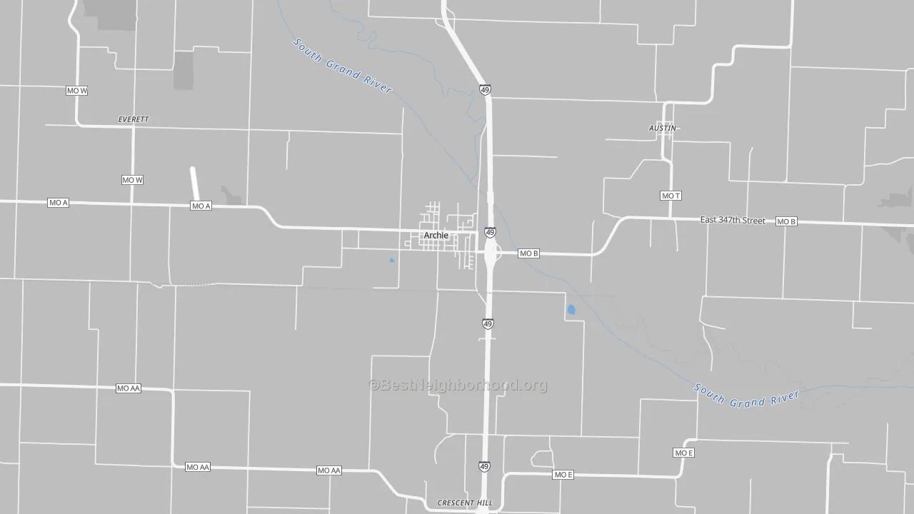 Transit Grade map of Archie, MO