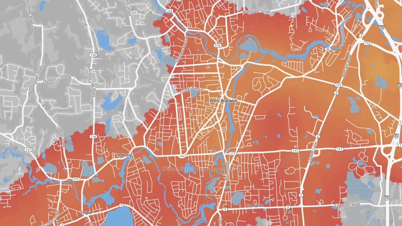 Transit Grade map of Arctic, West Warwick, RI