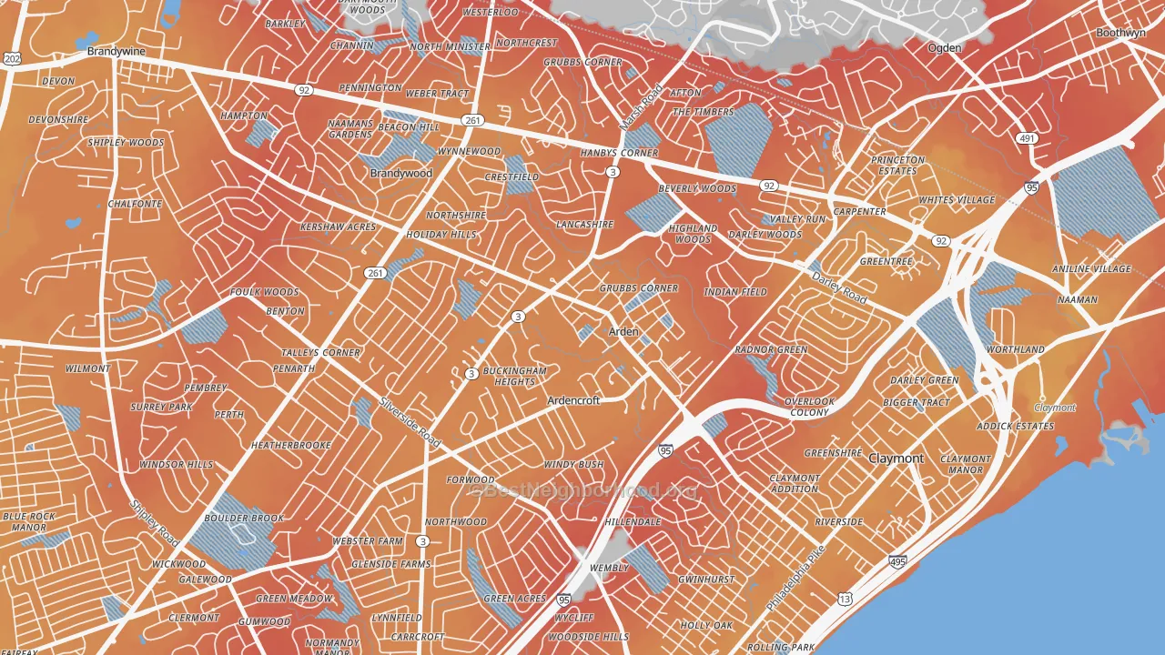 Transit Grade map of Arden, DE