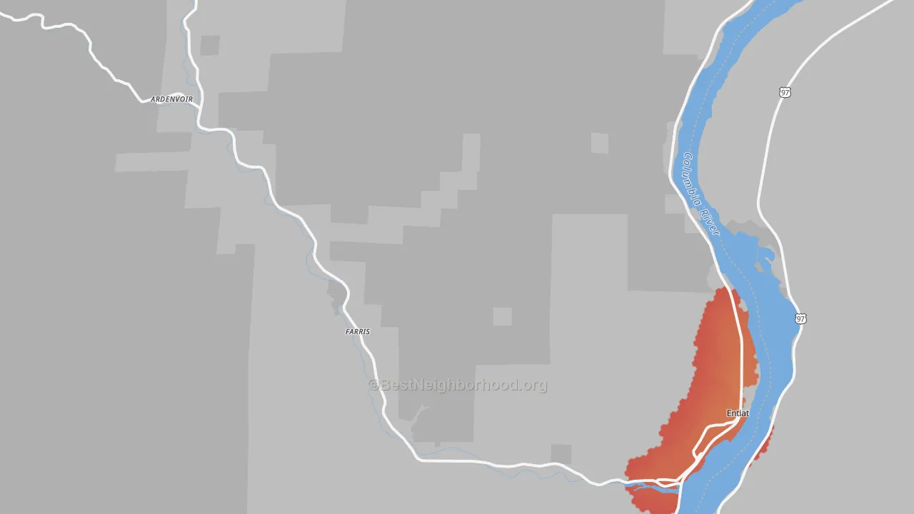 Transit Grade map of Ardenvoir, WA