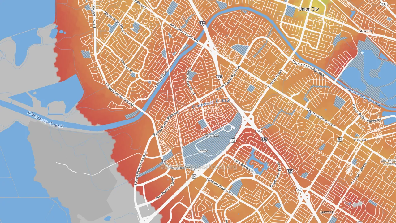 Transit Grade map of Ardenwood, Fremont, CA