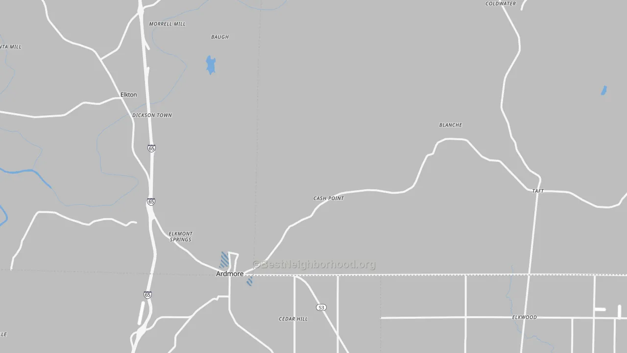 Transit Grade map of Ardmore, TN