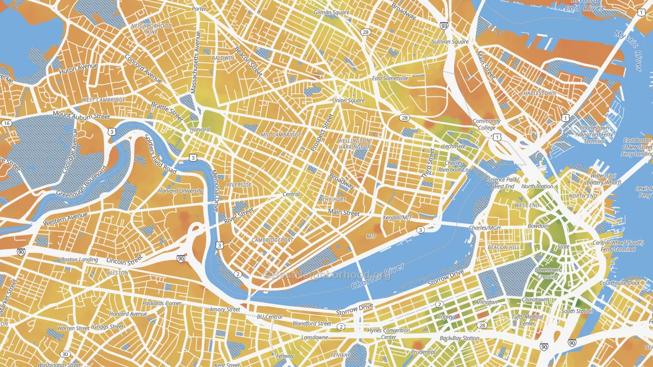 Transit Grade map of Area IV, Cambridge, MA
