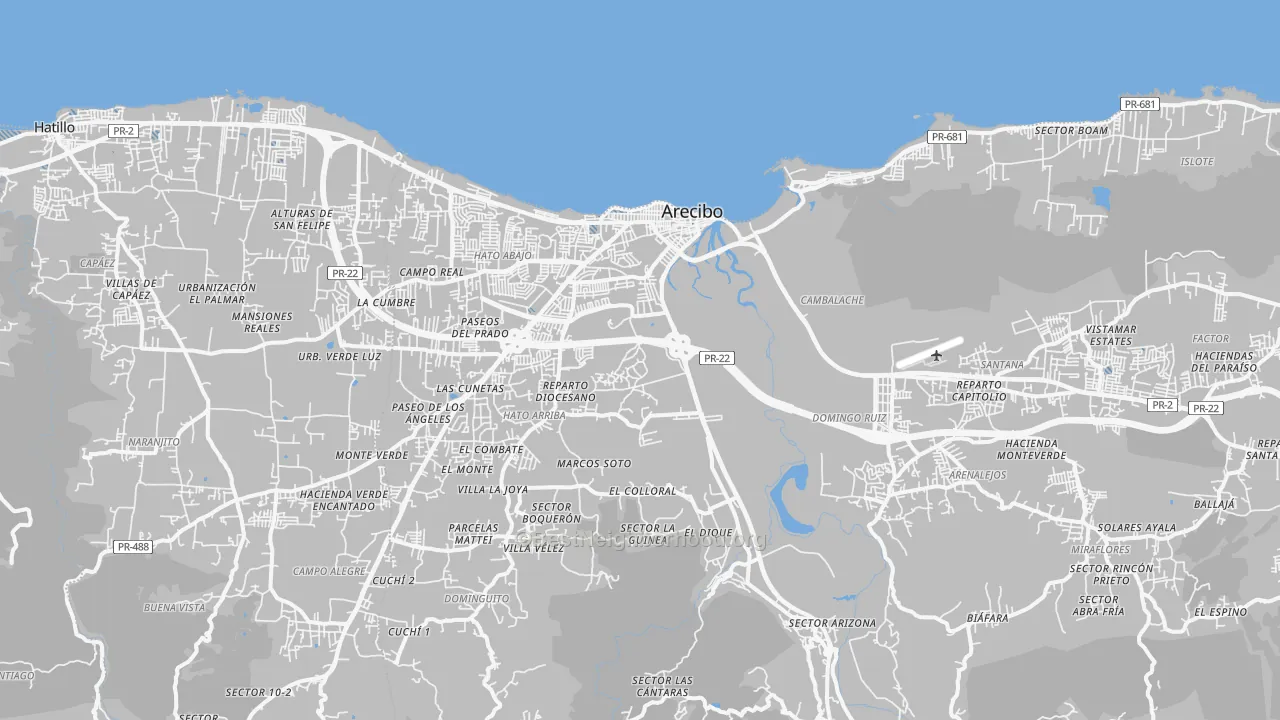 Transit Grade map of Arecibo, PR