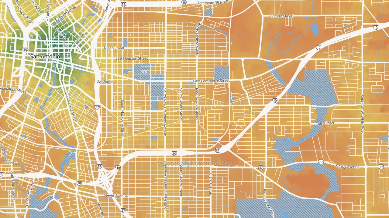 Transit Grade map of Arena District, San Antonio, TX