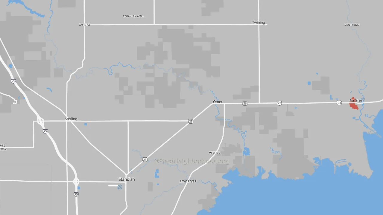 Transit Grade map of Arenac County, MI