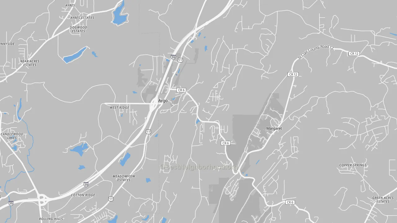 Transit Grade map of Argo, AL