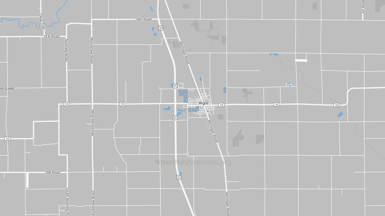 Transit Grade map of Argos, IN