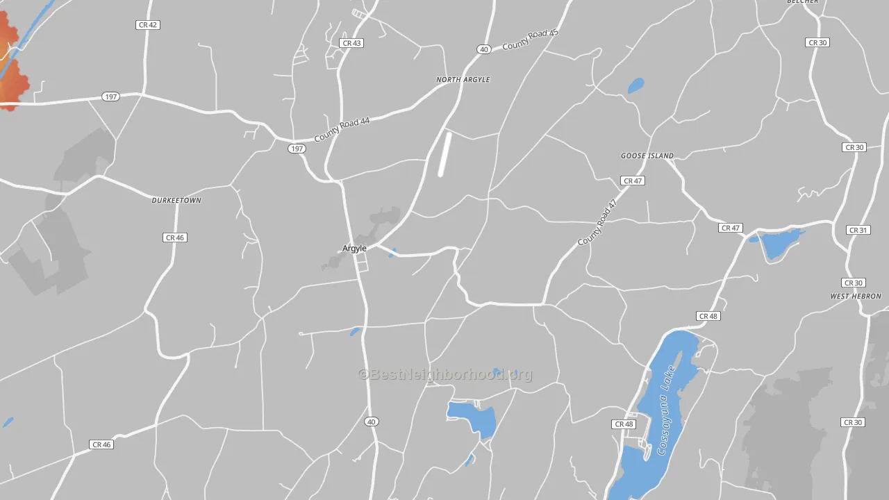 Transit Grade map of Argyle, NY