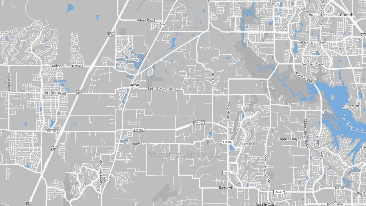 Transit Grade map of Argyle, TX