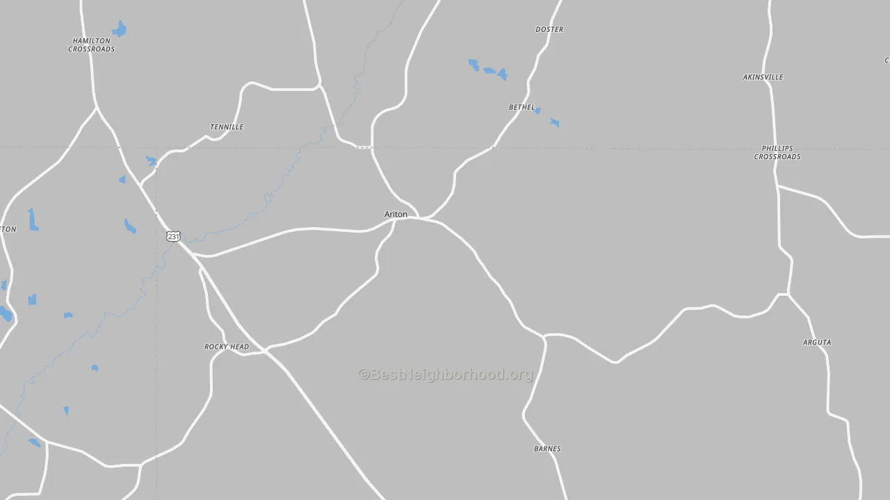 Transit Grade map of Ariton, AL