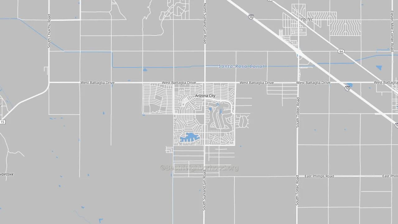 Transit Grade map of Arizona City, AZ