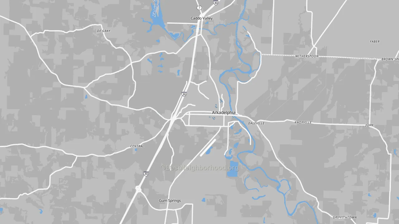 Transit Grade map of Arkadelphia, AR