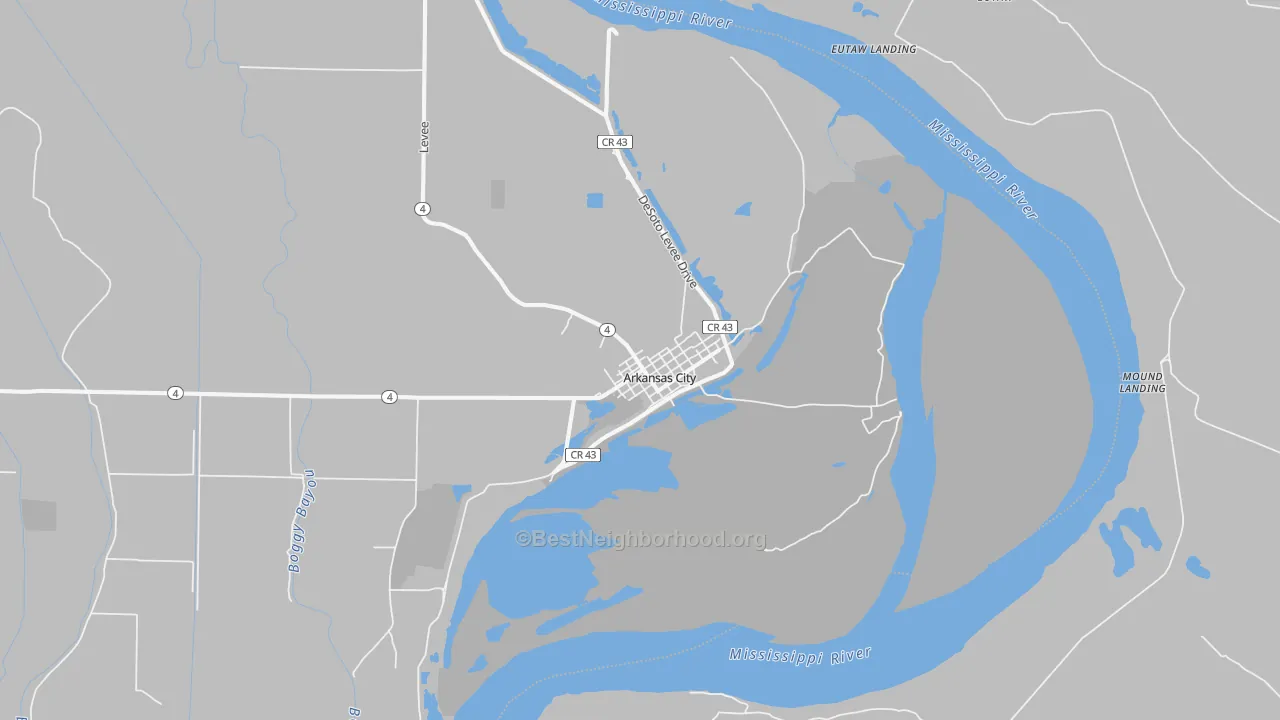 Transit Grade map of Arkansas City, AR