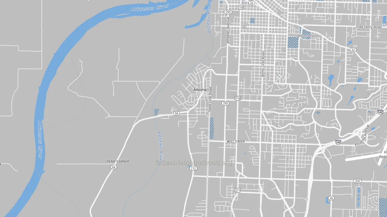 Transit Grade map of Arkoma, OK