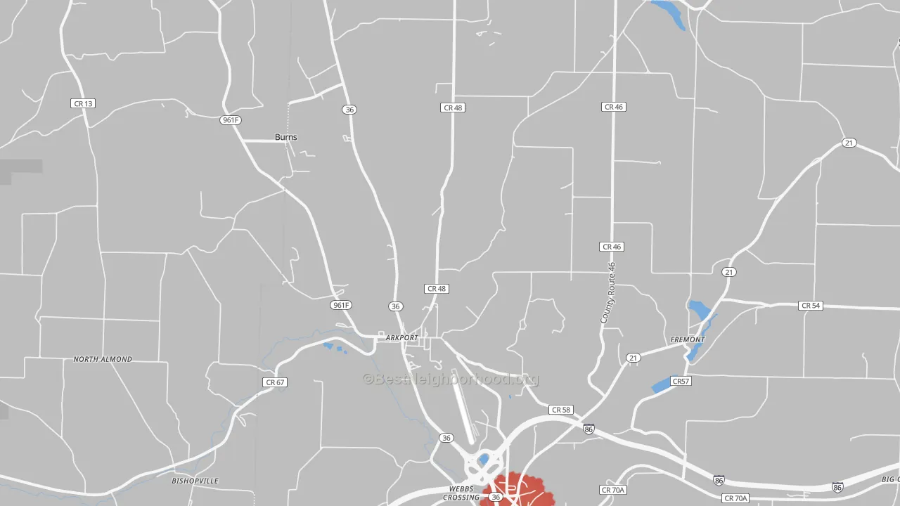 Transit Grade map of Arkport, NY