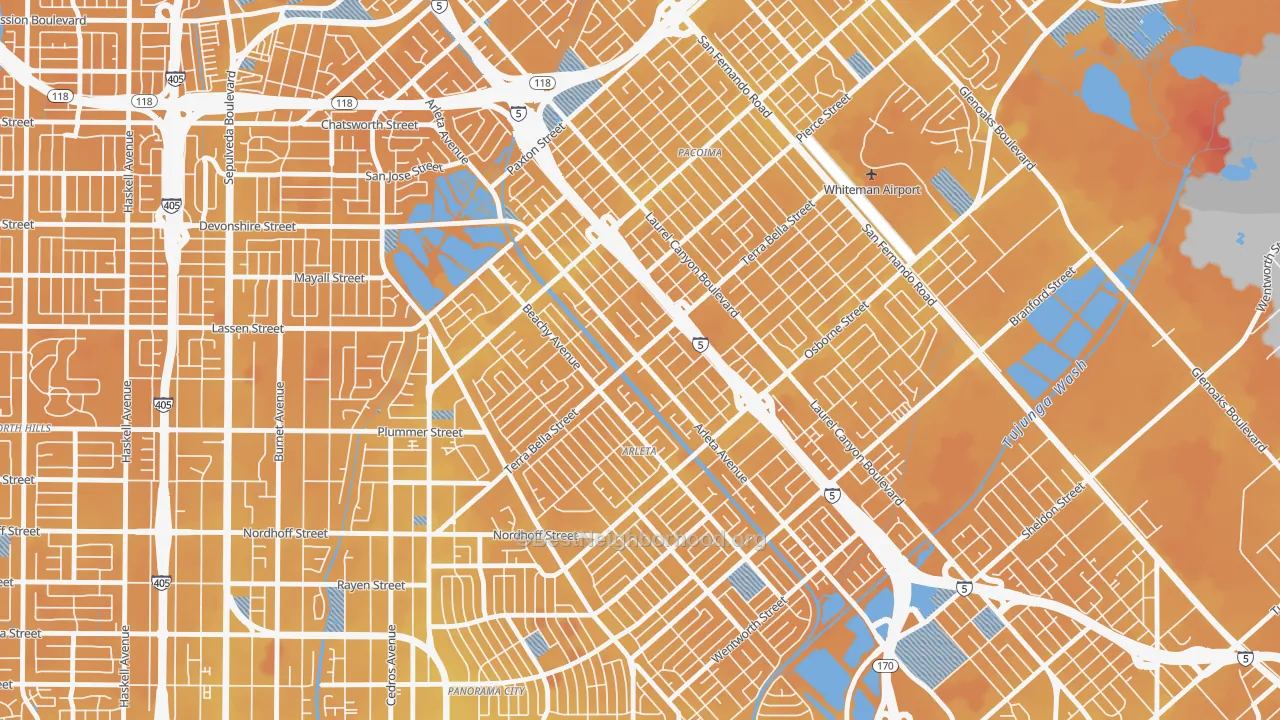 Transit Grade map of Arleta, Pacoima, CA