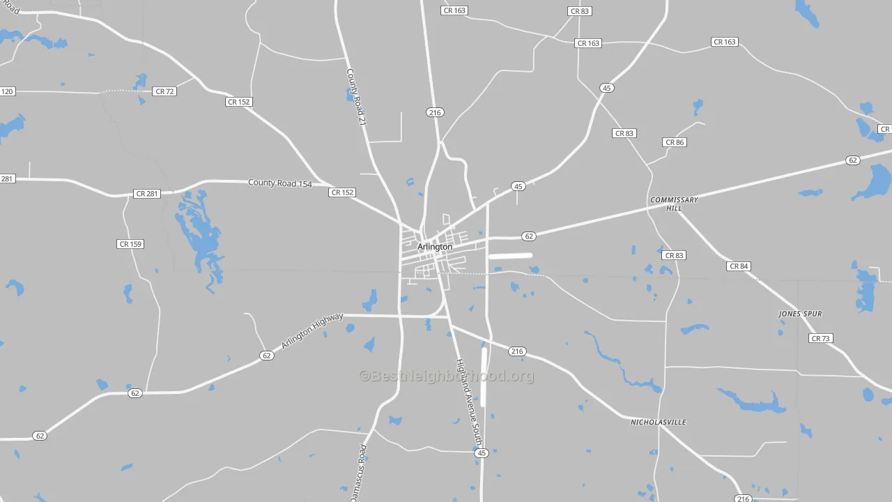 Transit Grade map of Arlington, GA