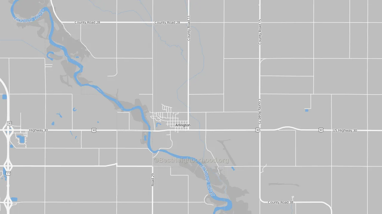 Transit Grade map of Arlington, NE