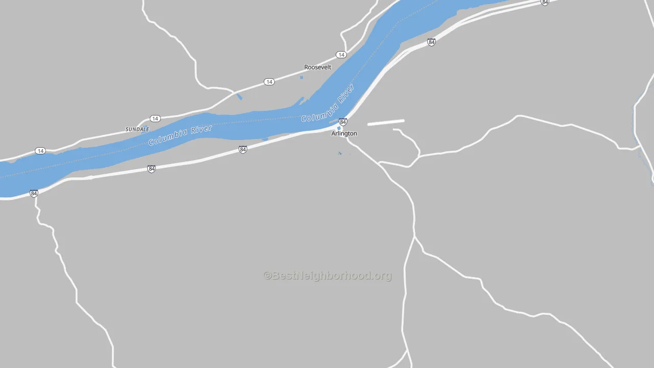 Transit Grade map of Arlington, OR