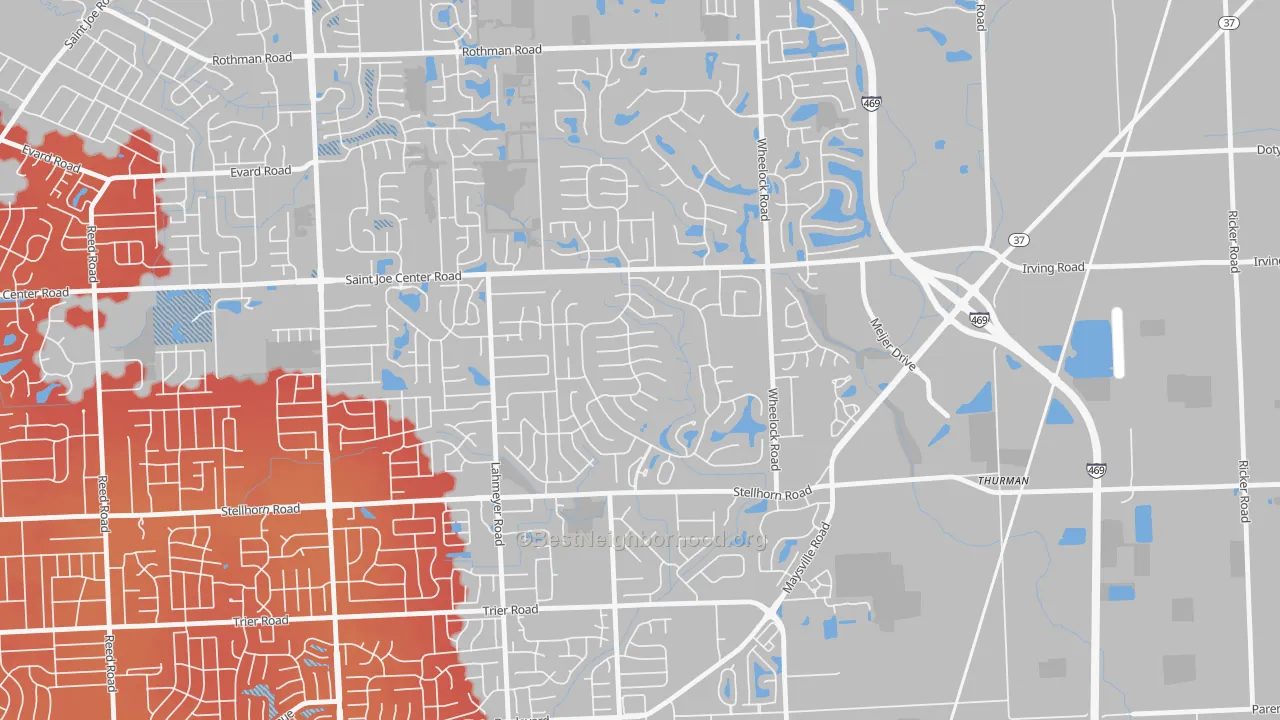 Transit Grade map of Arlington Park, Fort Wayne, IN