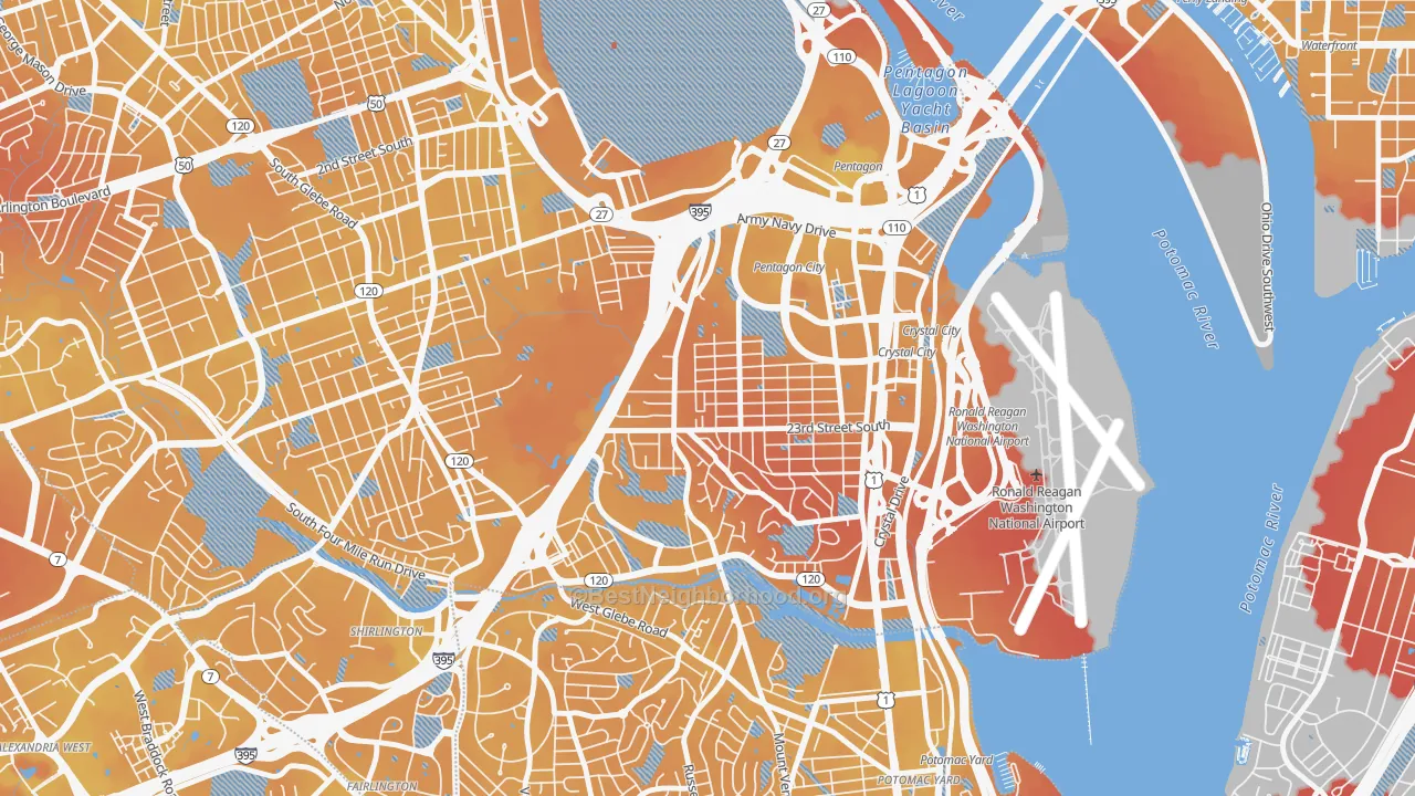 Transit Grade map of Arlington Ridge, Arlington, VA