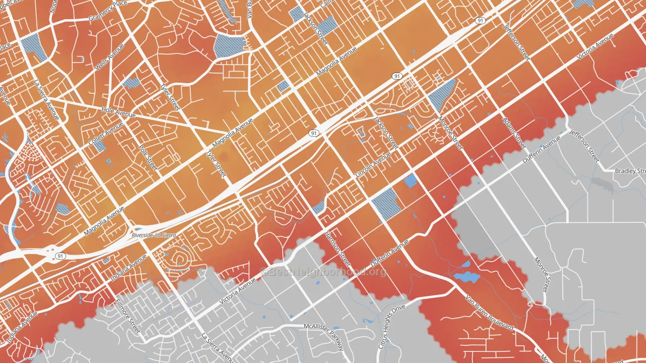 Transit Grade map of Arlington South, Riverside, CA