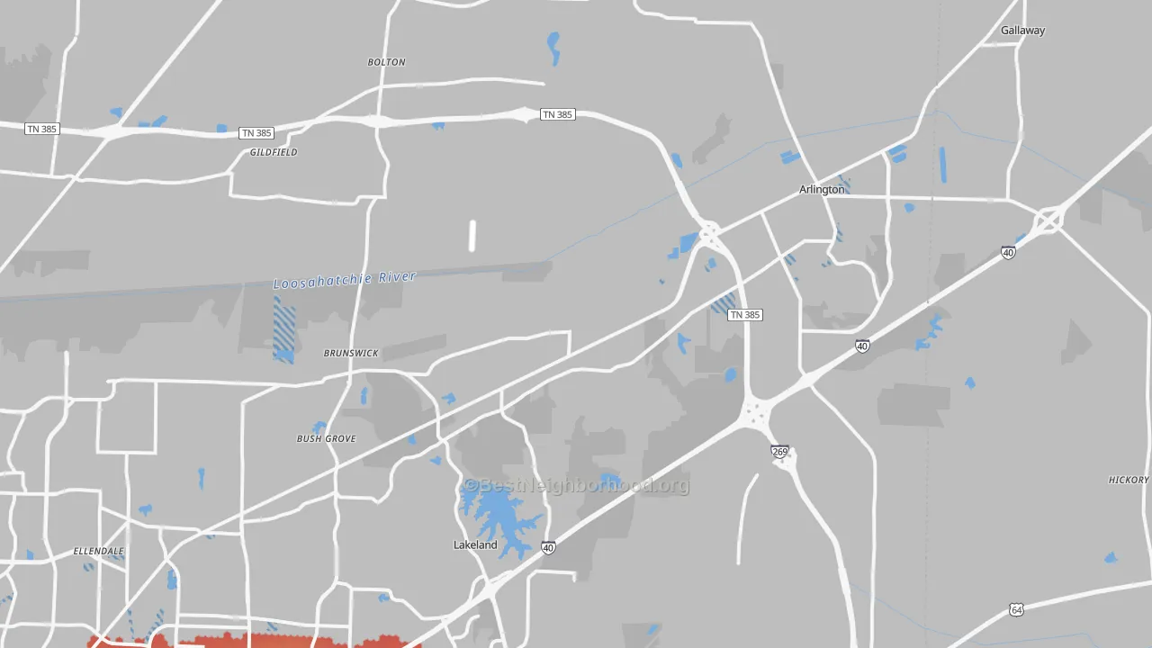 Transit Grade map of Arlington, TN
