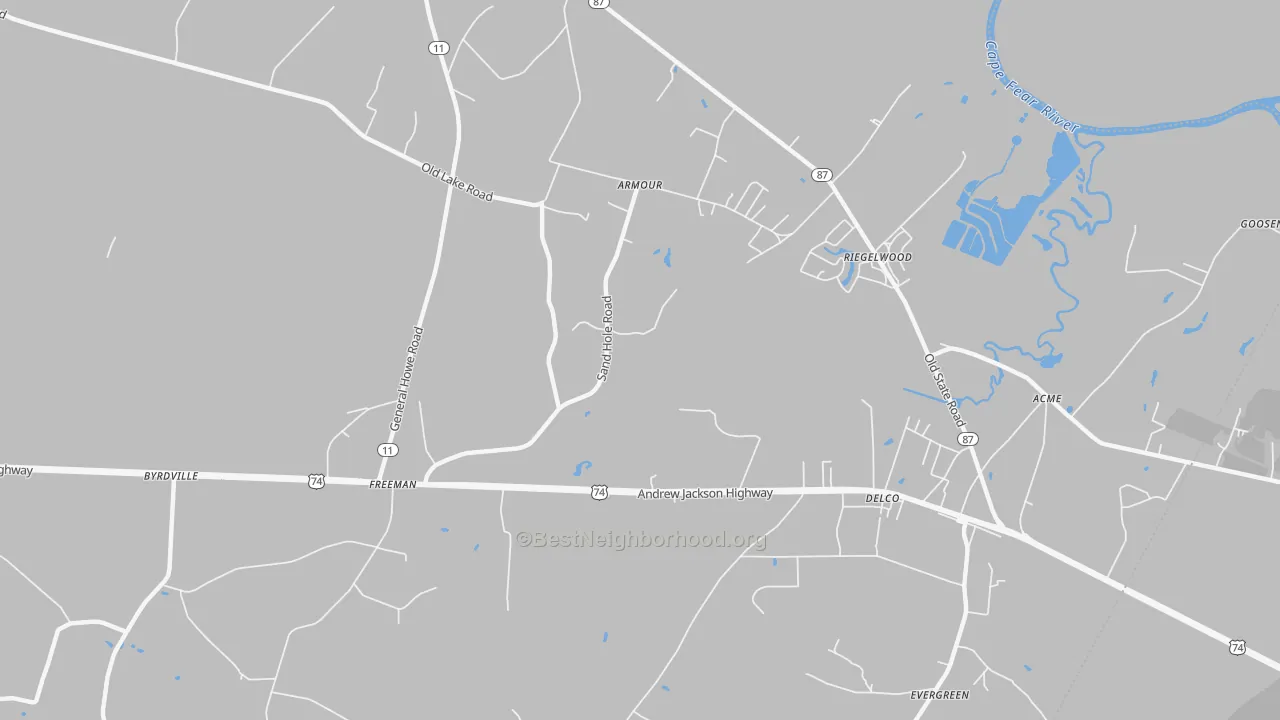 Transit Grade map of Armour, NC
