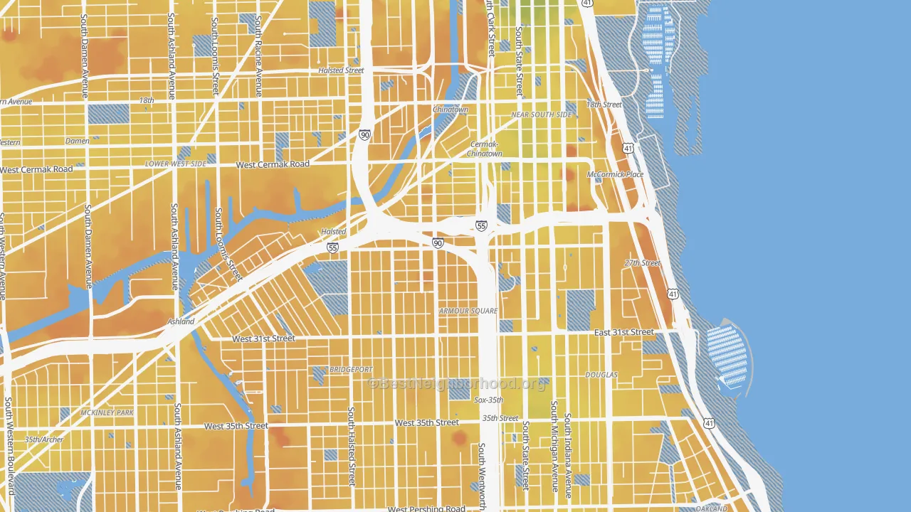 Transit Grade map of Armour Square, Chicago, IL