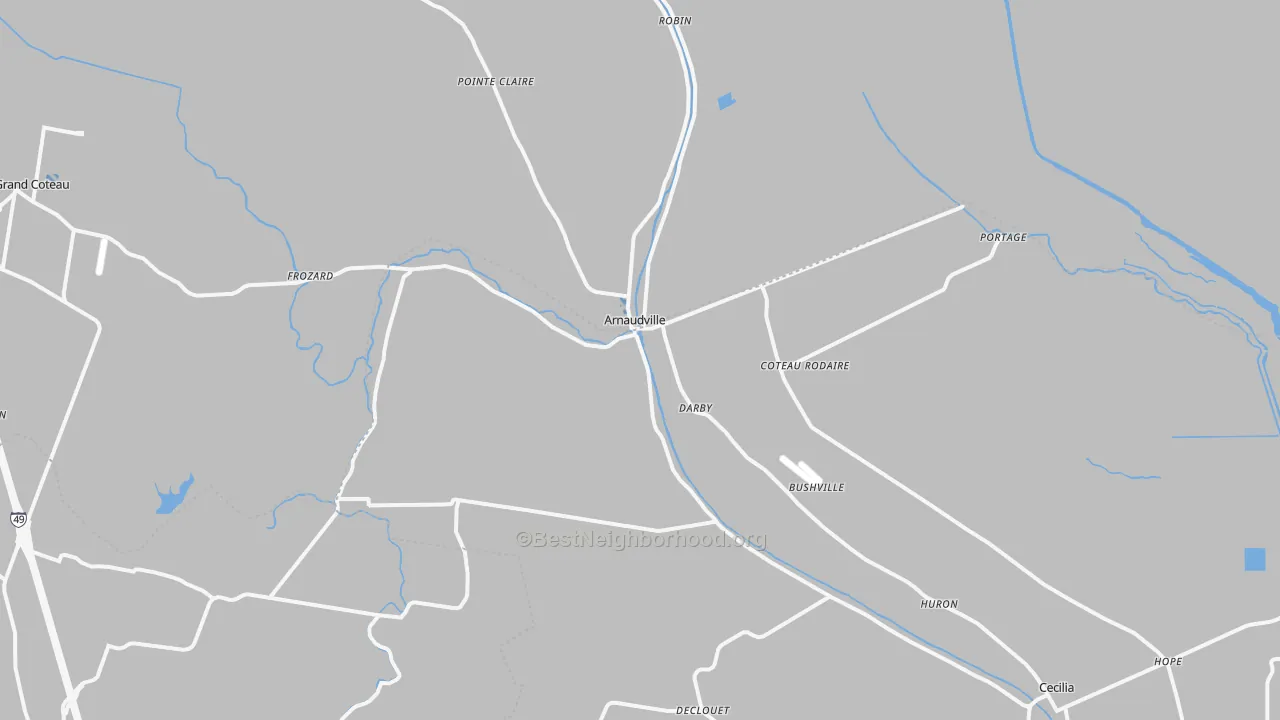 Transit Grade map of Arnaudville, LA