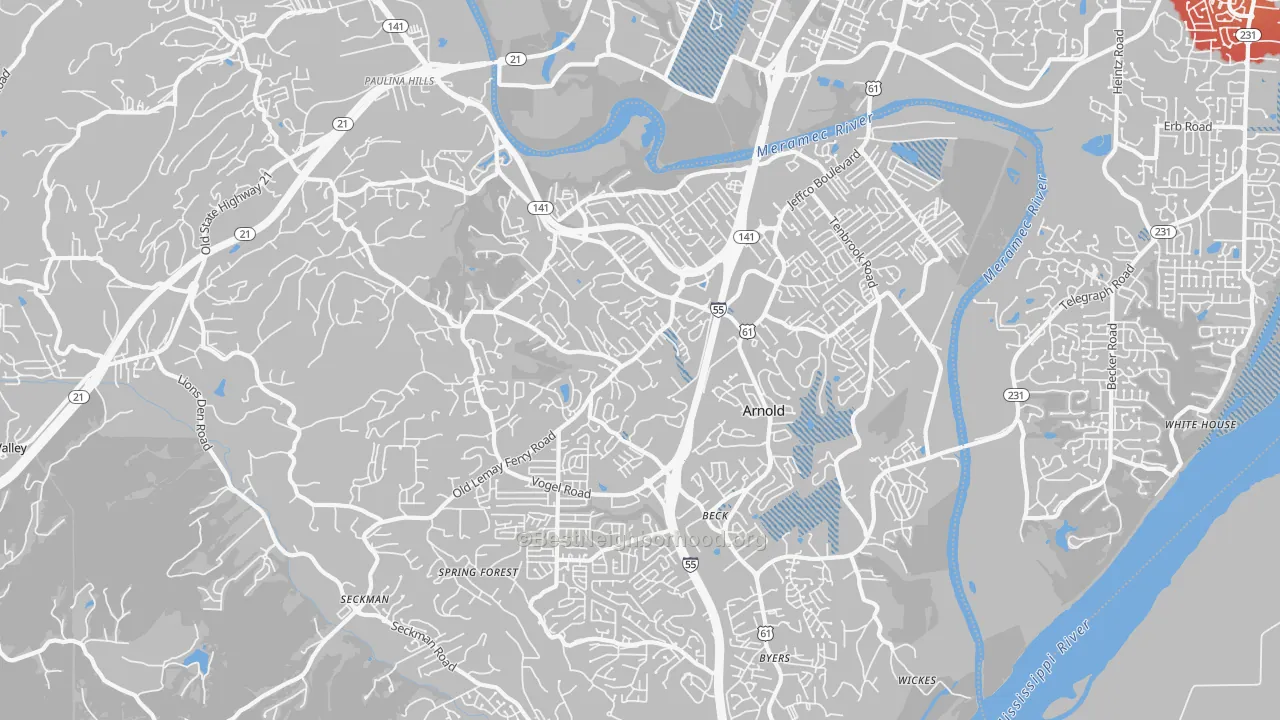 Transit Grade map of Arnold, MO