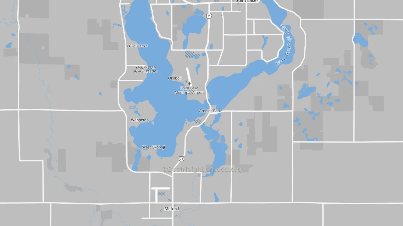 Transit Grade map of Arnolds Park, IA