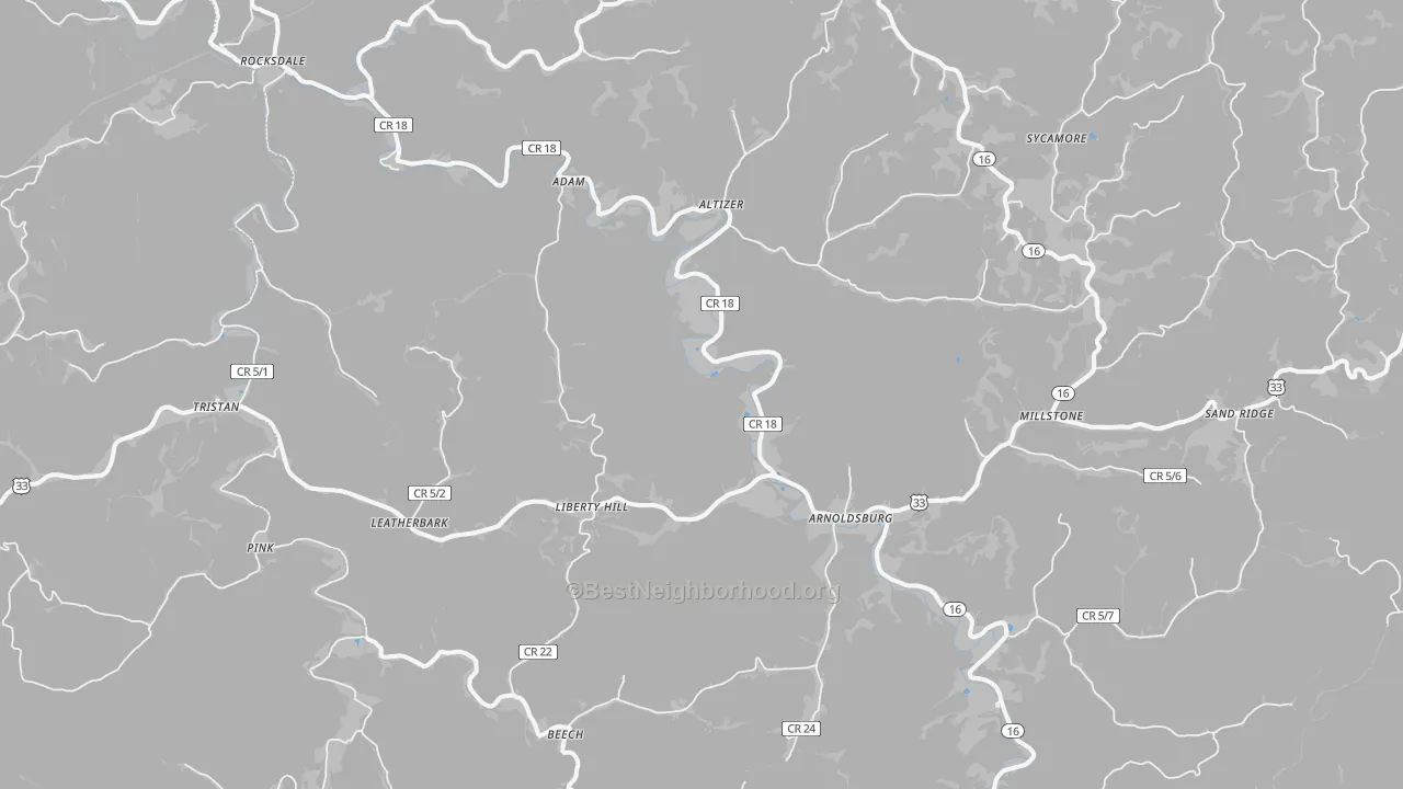 Transit Grade map of Arnoldsburg, WV