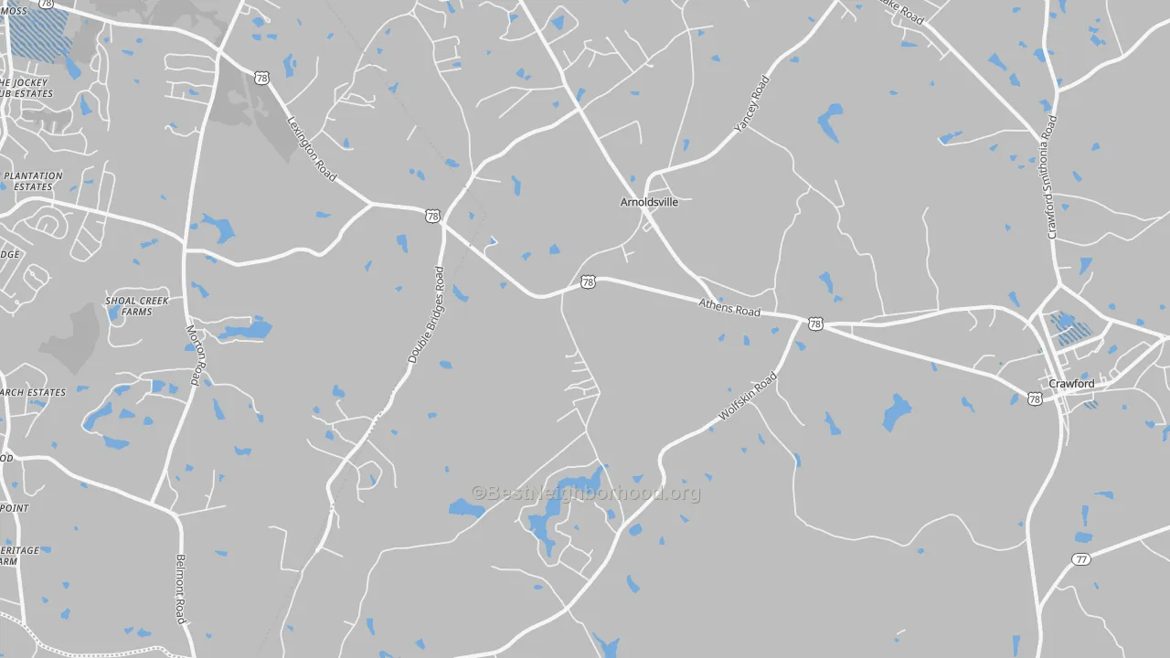 Transit Grade map of Arnoldsville, GA