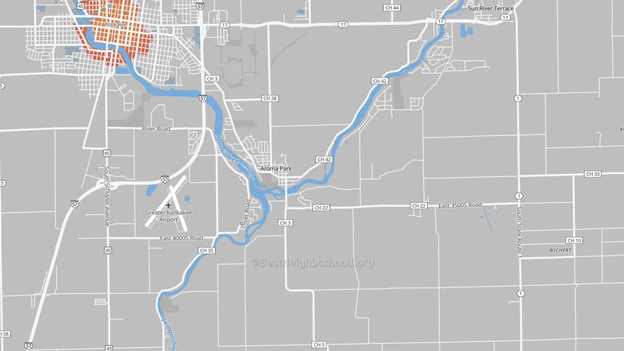 Transit Grade map of Aroma Park, IL