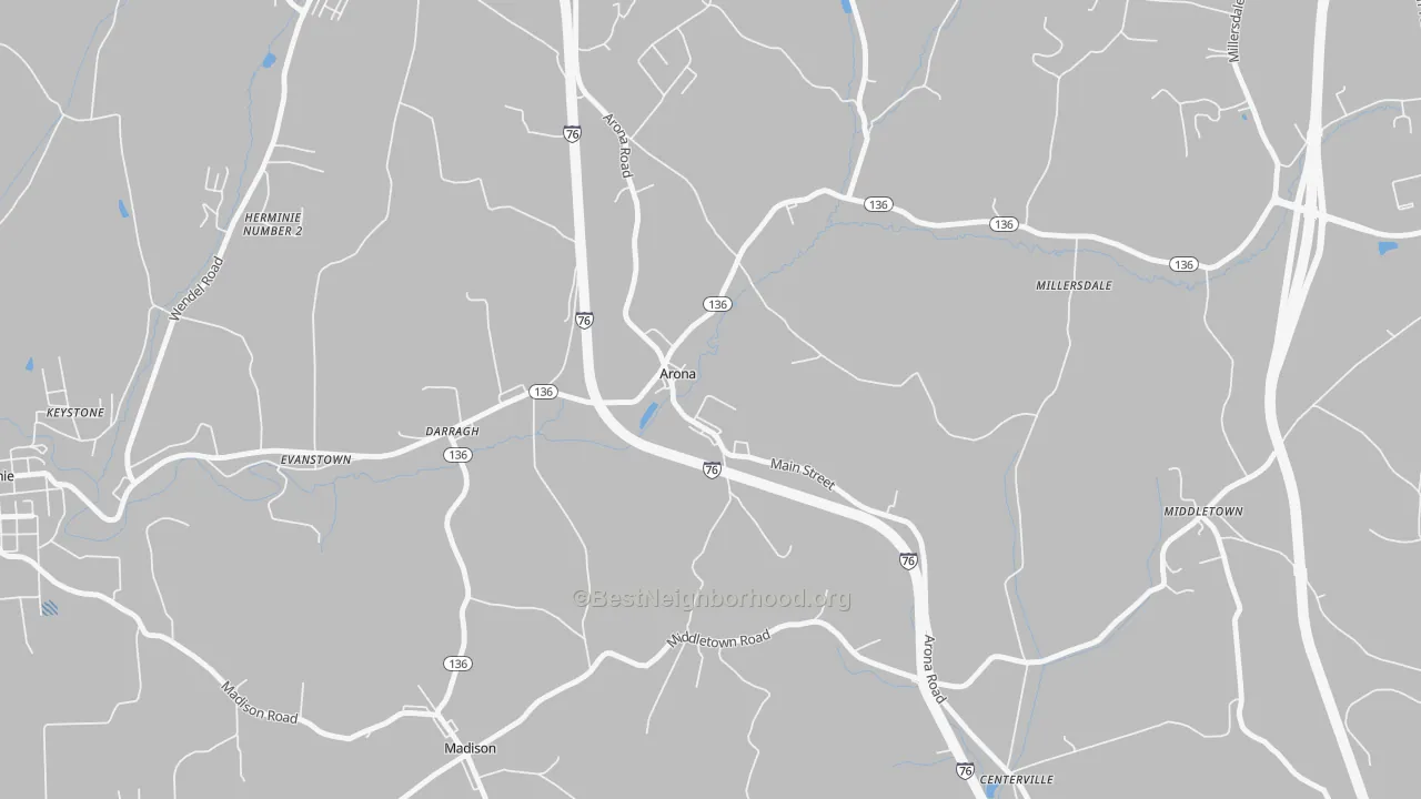 Transit Grade map of Arona, PA
