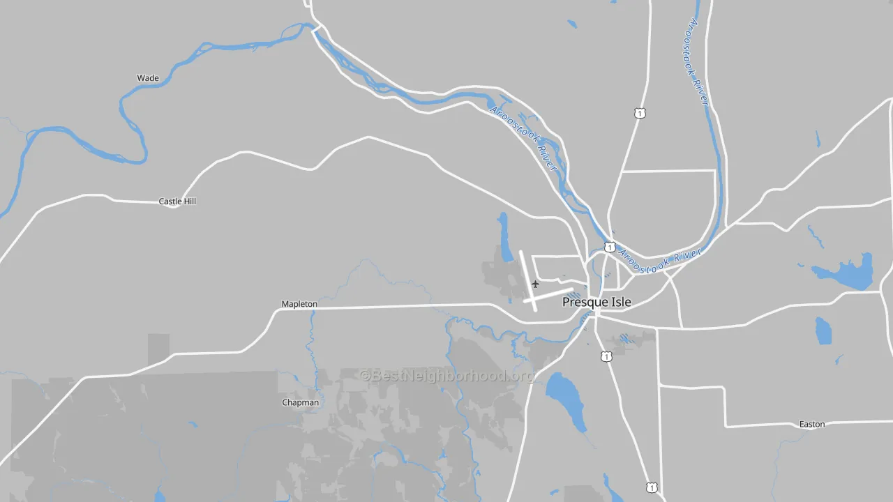 Transit Grade map of Aroostook County, ME