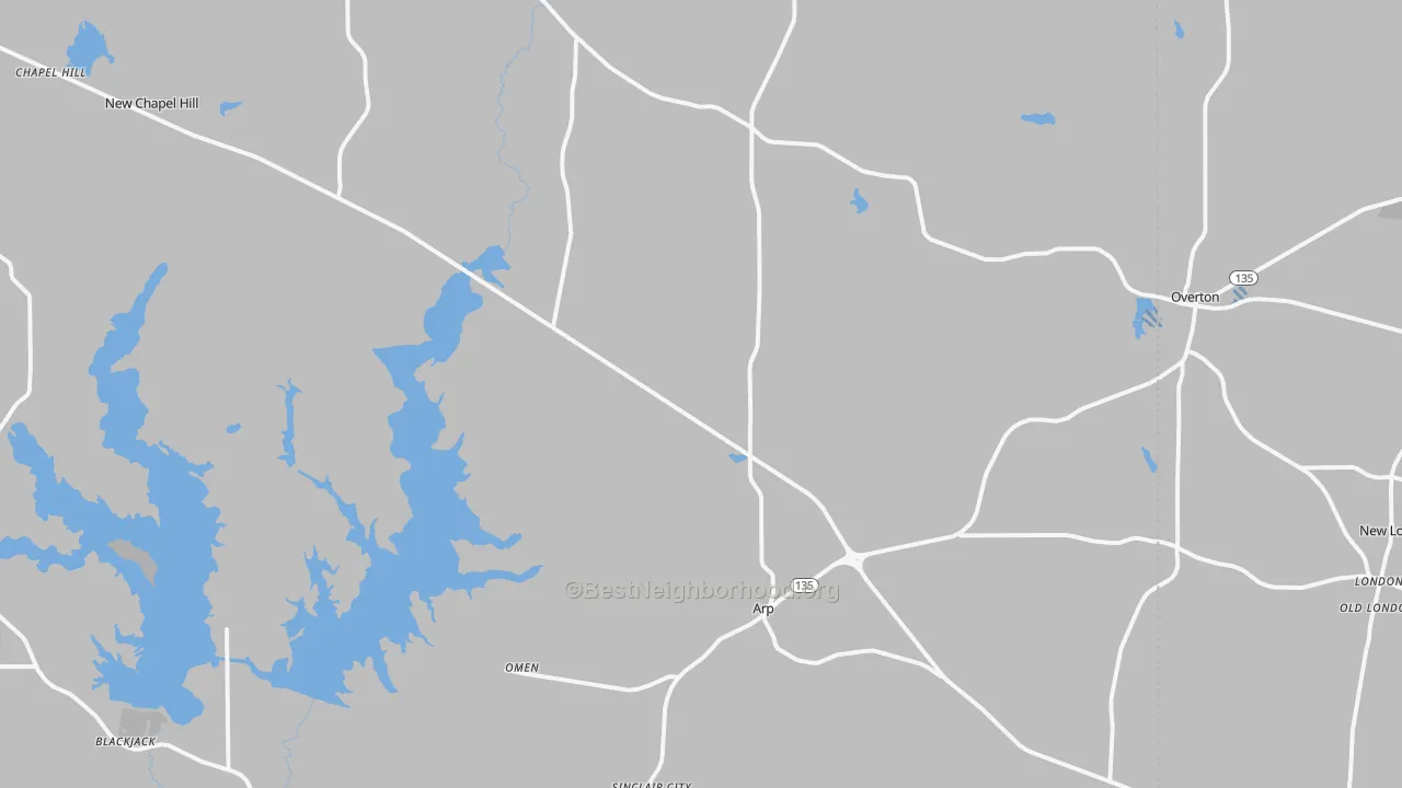 Transit Grade map of Arp, TX