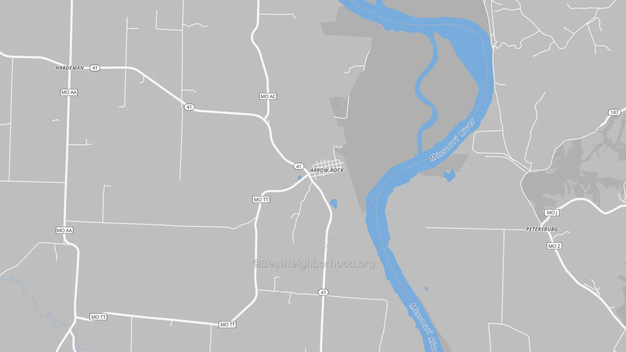 Transit Grade map of Arrow Rock, MO