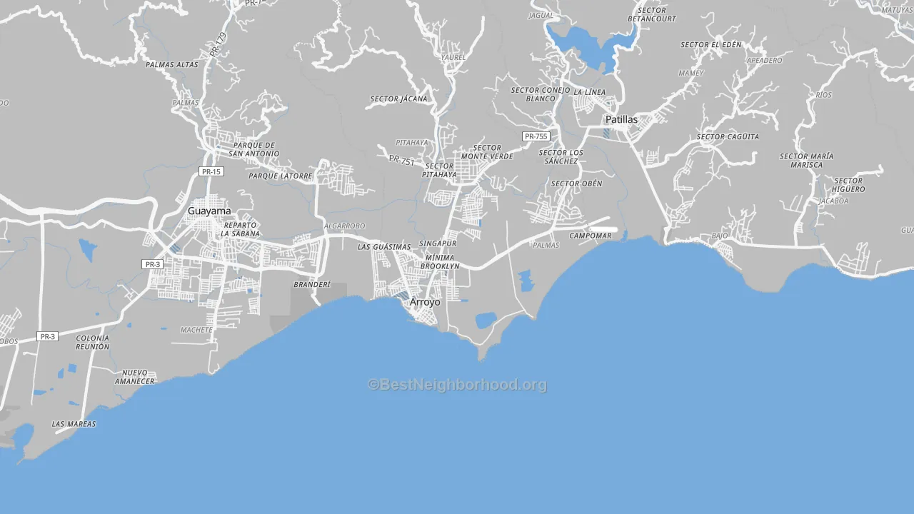 Transit Grade map of Arroyo, PR