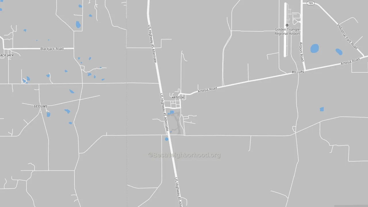 Transit Grade map of Artesia, MS