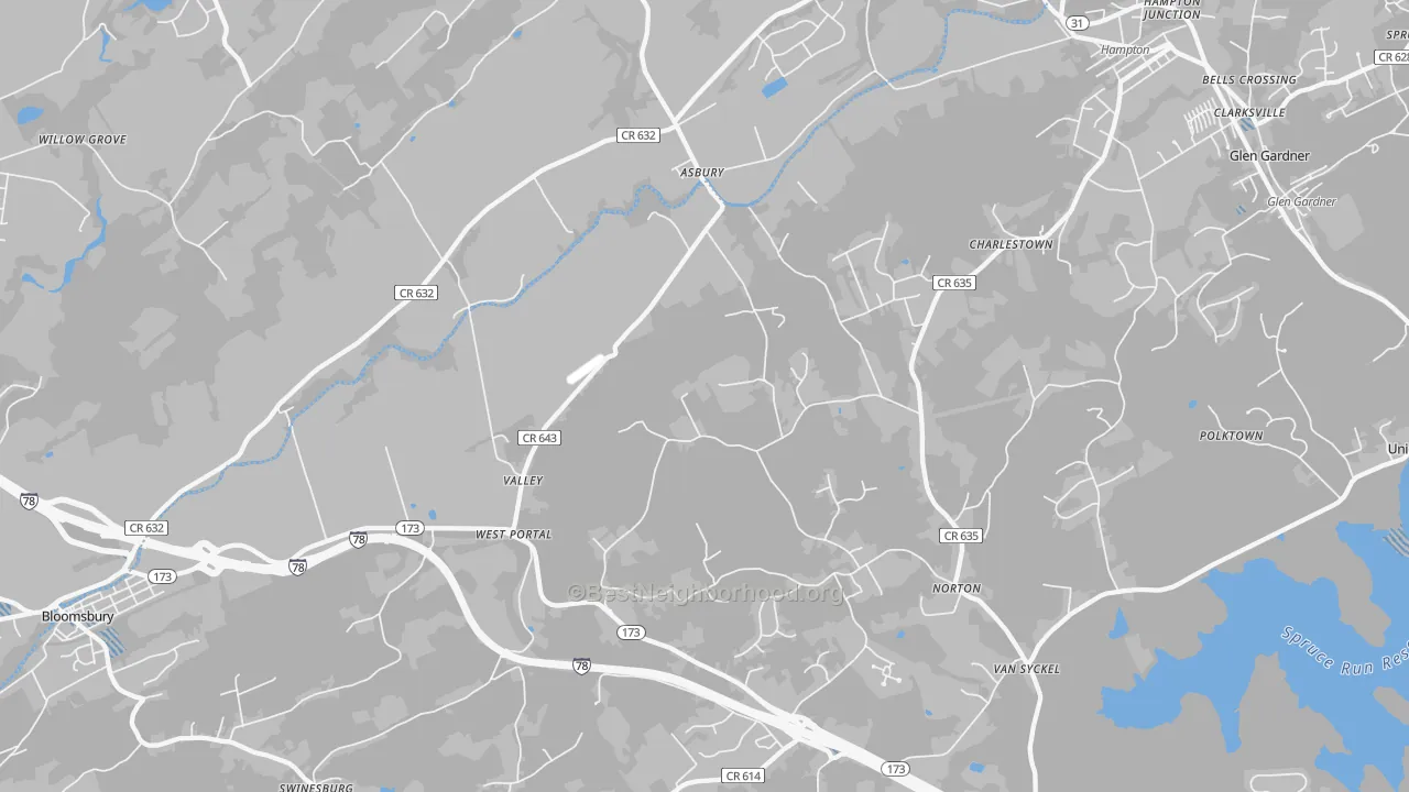 Transit Grade map of Asbury, NJ