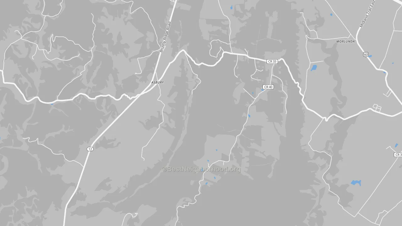 Transit Grade map of Asbury, WV
